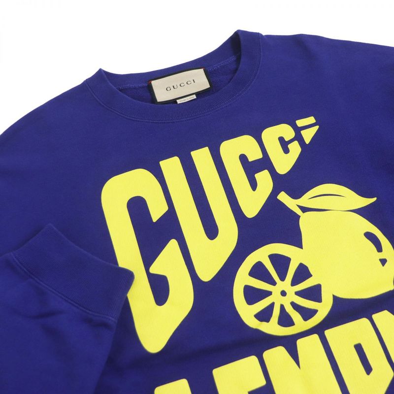 22SS Gucci 681217 Lemon Print 100% Cotton Long Sleeve Long Sleeve Sweatshirt/tra