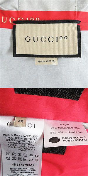 22SS Gucci 100th Anniversary 676494 Webline Back Logo Print Oversized Mountain