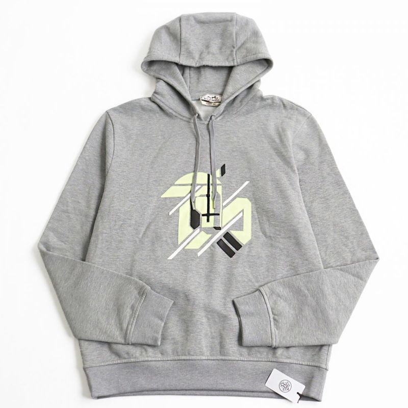 23SS Price ¥225500 Hermes Cheveau En Symmetry Lamb Leather Patch Hoodie/hoodie