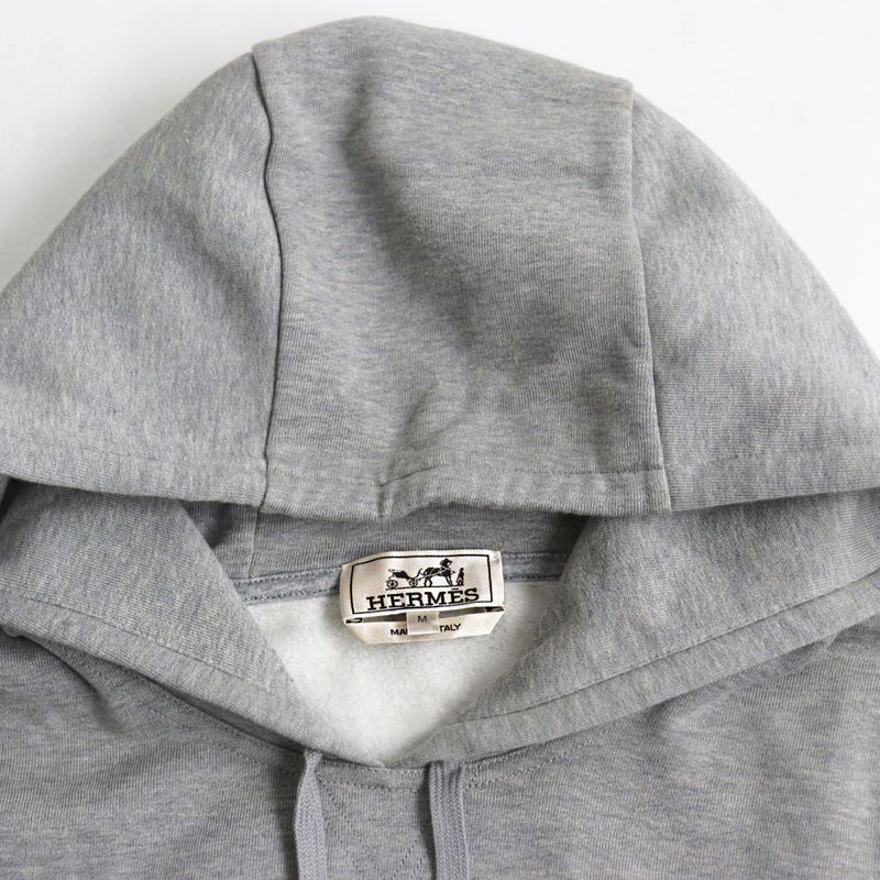 23SS Price ¥225500 Hermes Cheveau En Symmetry Lamb Leather Patch Hoodie/hoodie