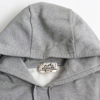 23SS Price ¥225500 Hermes Cheveau En Symmetry Lamb Leather Patch Hoodie/hoodie