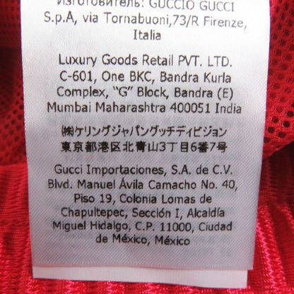 21AW Gucci 653373 Logo Patch Side Web Line Shiny Jersey Hoodie/hoodie Red M