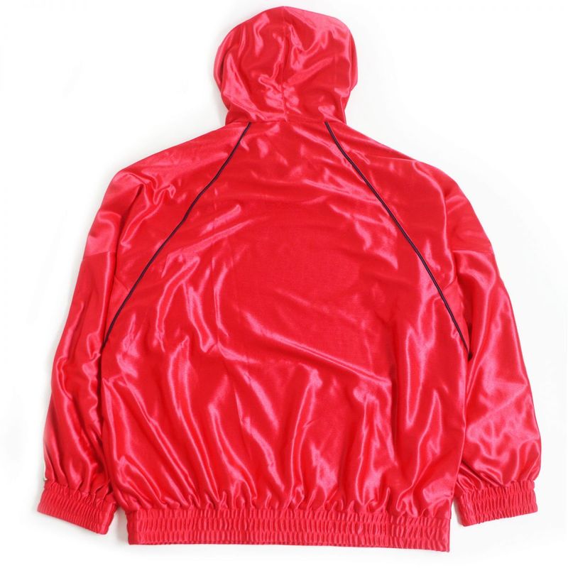 21AW Gucci 653373 Logo Patch Side Web Line Shiny Jersey Hoodie/hoodie Red M