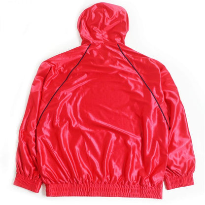 21AW Gucci 653373 Logo Patch Side Web Line Shiny Jersey Hoodie/hoodie Red M