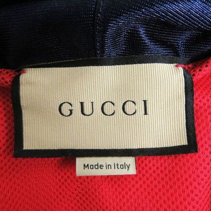 21AW Gucci 653373 Logo Patch Side Web Line Shiny Jersey Hoodie/hoodie Red M