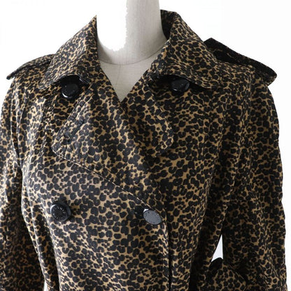 Hermes Louis Vuitton Women's Nylon Trench Coat Leopard Print