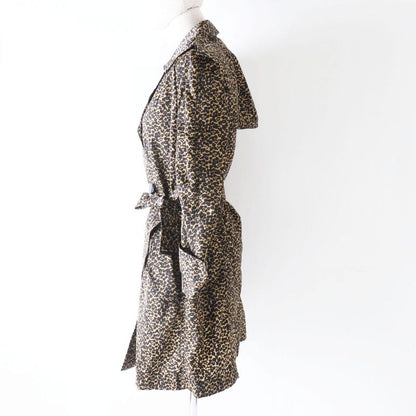 Hermes Louis Vuitton Women's Nylon Trench Coat Leopard Print