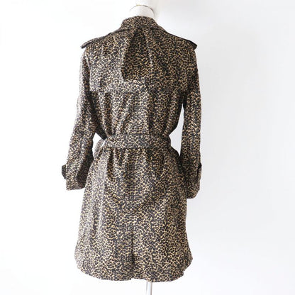 Hermes Louis Vuitton Women's Nylon Trench Coat Leopard Print