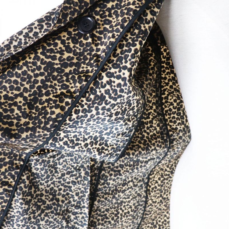 Hermes Louis Vuitton Women's Nylon Trench Coat Leopard Print