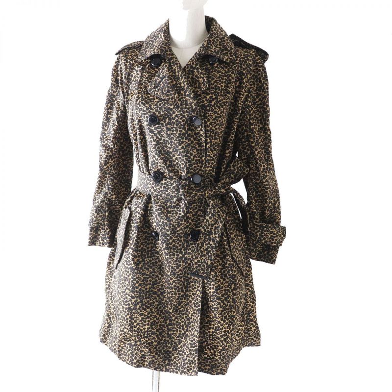 Hermes Louis Vuitton Women's Nylon Trench Coat Leopard Print