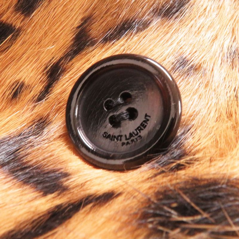 Hermes 18 Saint Laurent Paris 526075 Women's Rabbit Fur Coat Leopard