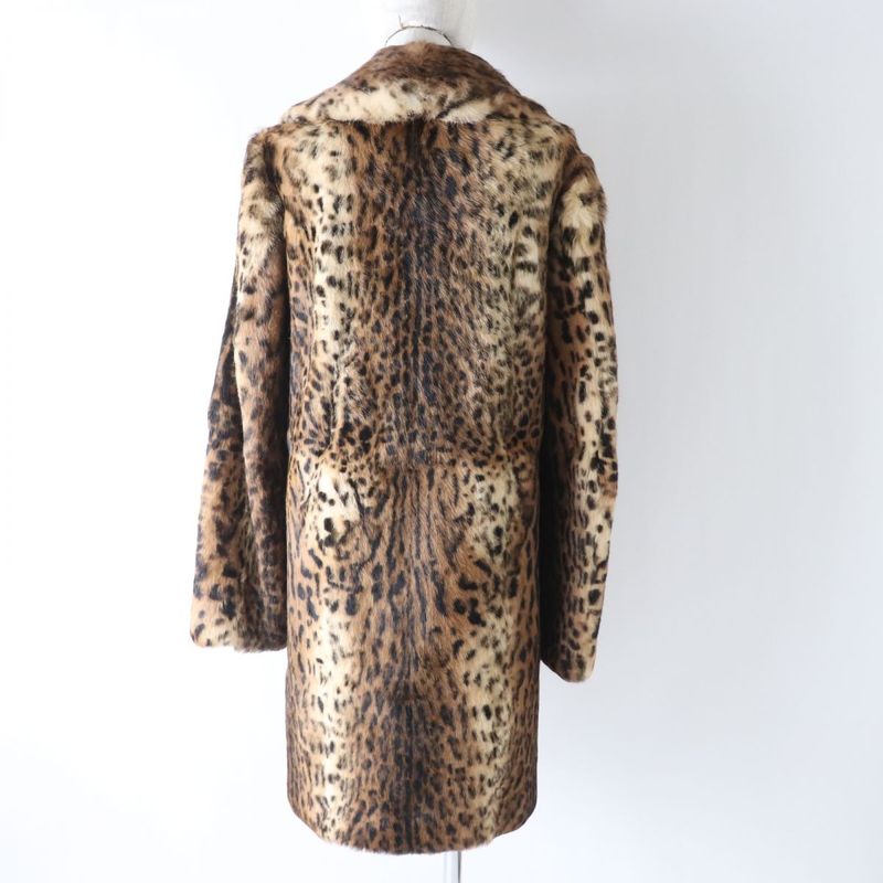 Hermes 18 Saint Laurent Paris 526075 Women's Rabbit Fur Coat Leopard