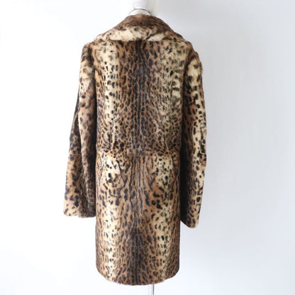Hermes 18 Saint Laurent Paris 526075 Women's Rabbit Fur Coat Leopard