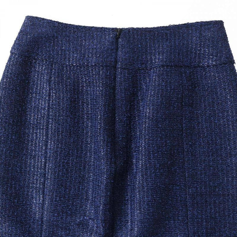 Hermes French CHANEL P47491 Women's Tweed Tight Skirt With Coco Mark Plate