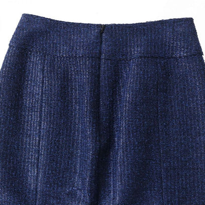 Hermes French CHANEL P47491 Women's Tweed Tight Skirt With Coco Mark Plate