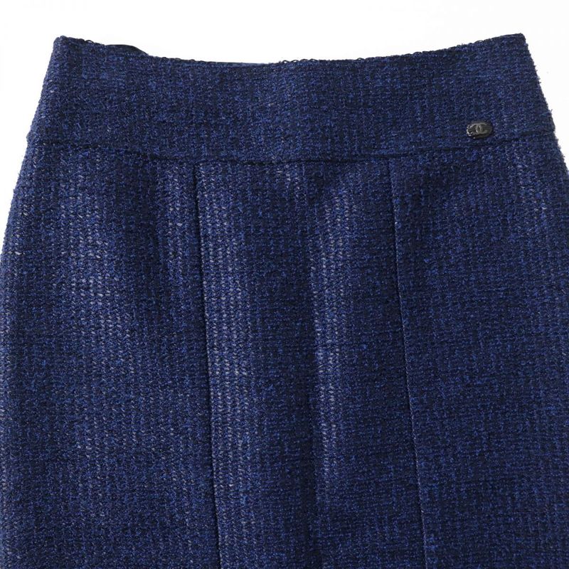 Hermes French CHANEL P47491 Women's Tweed Tight Skirt With Coco Mark Plate