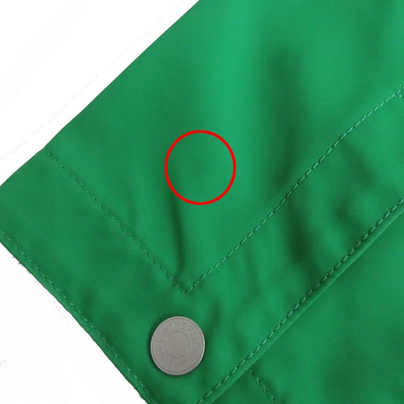 Hermes 2022 Half-zip Pullover Shirt With Serie Buttons Green 46 Men's Made In