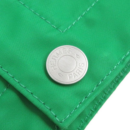 Hermes 2022 Half-zip Pullover Shirt With Serie Buttons Green 46 Men's Made In