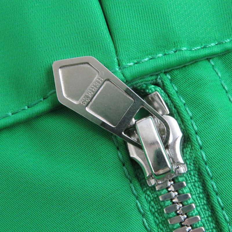 Hermes 2022 Half-zip Pullover Shirt With Serie Buttons Green 46 Men's Made In