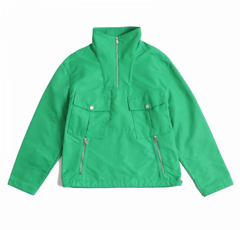 Hermes 2022 Half-zip Pullover Shirt With Serie Buttons Green 46 Men's Made In