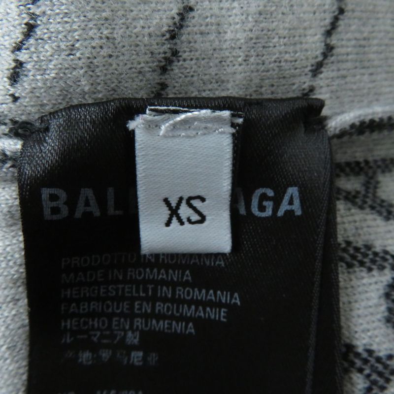 Balenciaga 2019 559078 Crew Neck Jacquard Logo Knit Sweater Women's