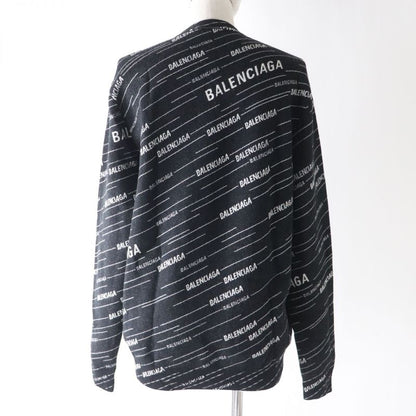 Balenciaga 2019 559078 Crew Neck Jacquard Logo Knit Sweater Women's