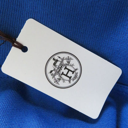 21SS Hermes Hello Mr Farière Lamb Leather Patch Sweatshirt Hoodie Blue L Made