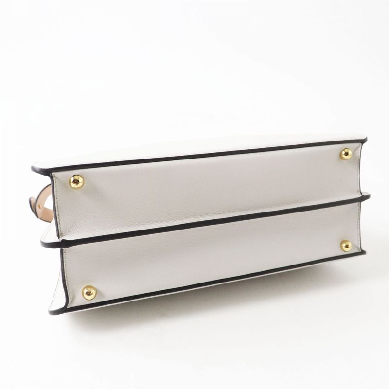 Fendi 8bn321 Peekaboo Icieux Medium 2 Way Hand/shoulder Bag Light Gray