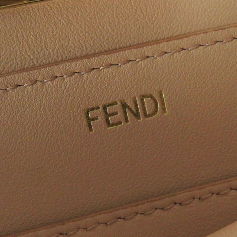 Fendi 8bn321 Peekaboo Icieux Medium 2 Way Hand/shoulder Bag Light Gray