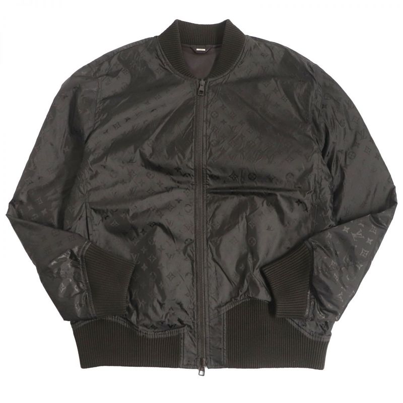 Louis Vuitton 23SS Monogram Logo Plate Leather And Nylon Reversible Blouson