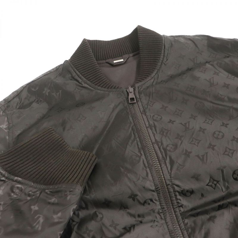 Louis Vuitton 23SS Monogram Logo Plate Leather And Nylon Reversible Blouson