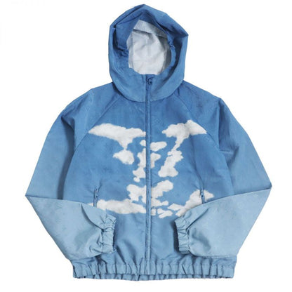 20AW Louis Vuitton 1a8a7m Monogram Clouds Cloud Pattern Zip-up Hooded Windbreake
