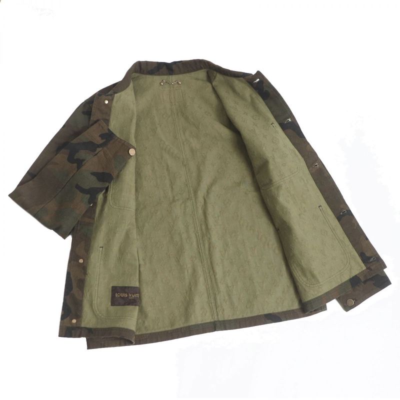Louis Vuitton X Supreme Monogram Camouflage LV Jacquard Denim Trucker Jacket /