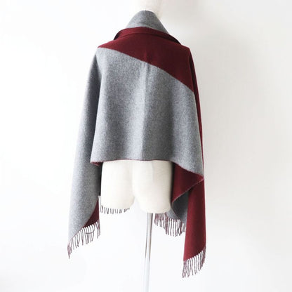 Hermes Made In Germany 100% Cashmere Kazak Large Shawl/scarf With Fringe