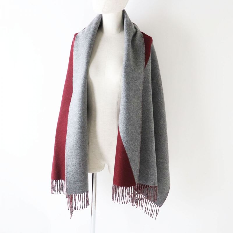 Hermes Made In Germany 100% Cashmere Kazak Large Shawl/scarf With Fringe