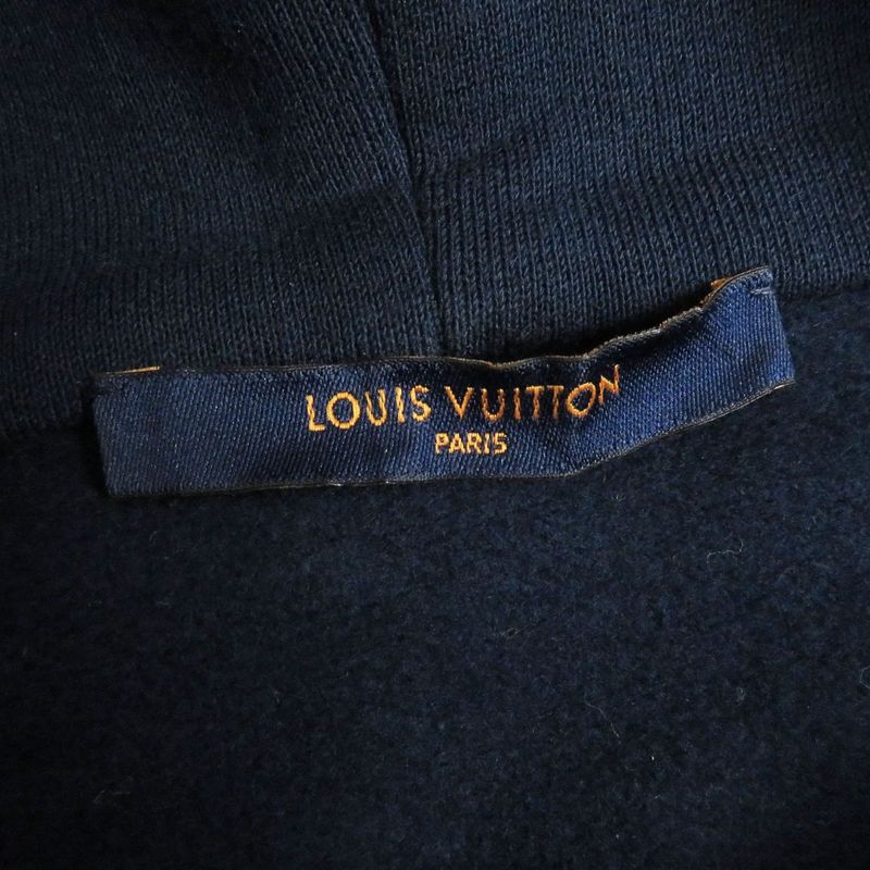 21SS Louis Vuitton 1a8r2q Beaded Shark Pullover Sweatshirt Hoodie Navy L Made