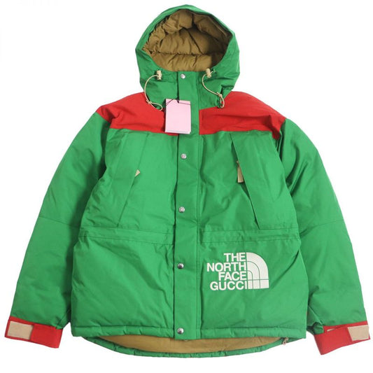 22ss Gucci X The North Face 663758 Logo Embroidery WZIP Hooded Down Jacket