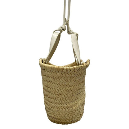 Celine Tote Bag Teen Triomphe Pannier Beige And White Basket Bag/2way