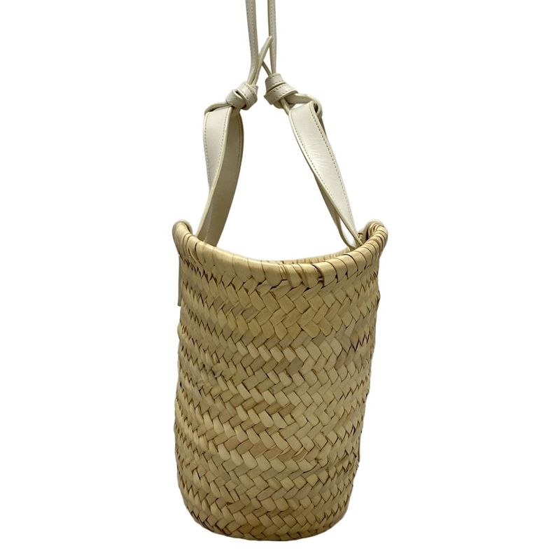 Celine Tote Bag Teen Triomphe Pannier Beige And White Basket Bag/2way