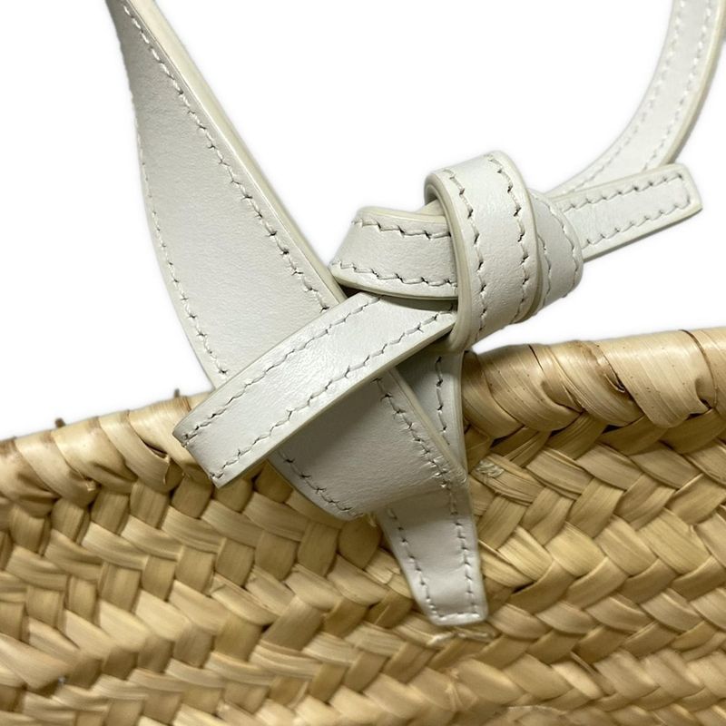 Celine Tote Bag Teen Triomphe Pannier Beige And White Basket Bag/2way