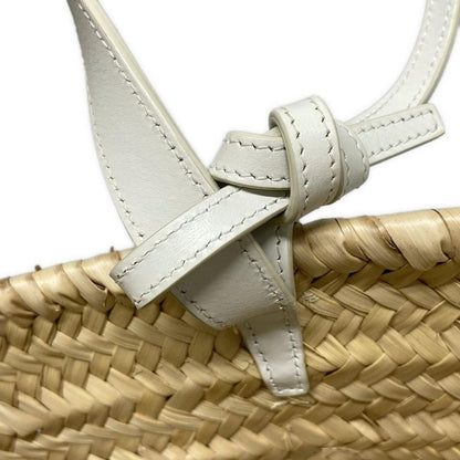 Celine Tote Bag Teen Triomphe Pannier Beige And White Basket Bag/2way