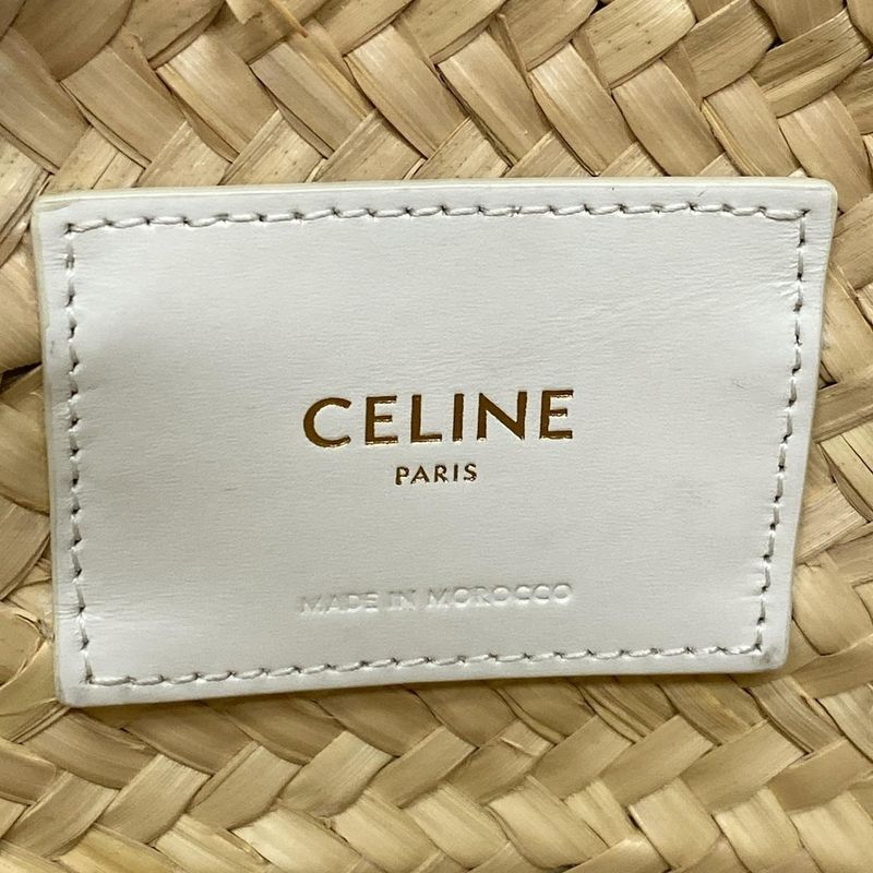 Celine Tote Bag Teen Triomphe Pannier Beige And White Basket Bag/2way