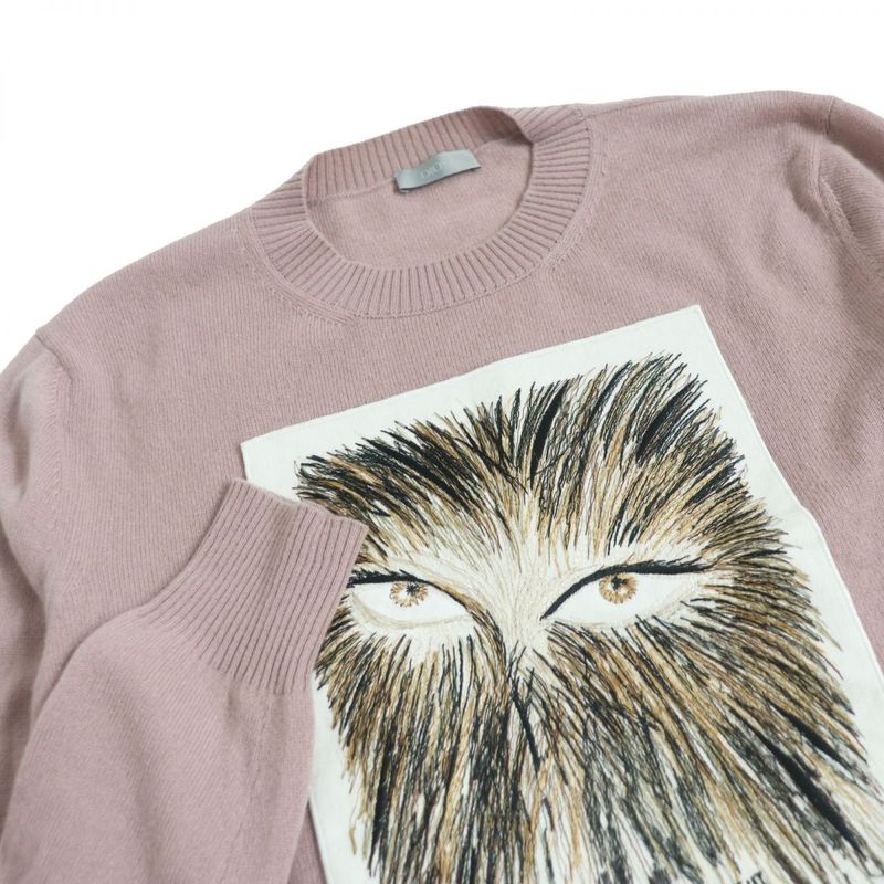 DIOR Homme Patch Embroidery 100% Cashmere Crewneck Long Sleeve Knit / Sweater