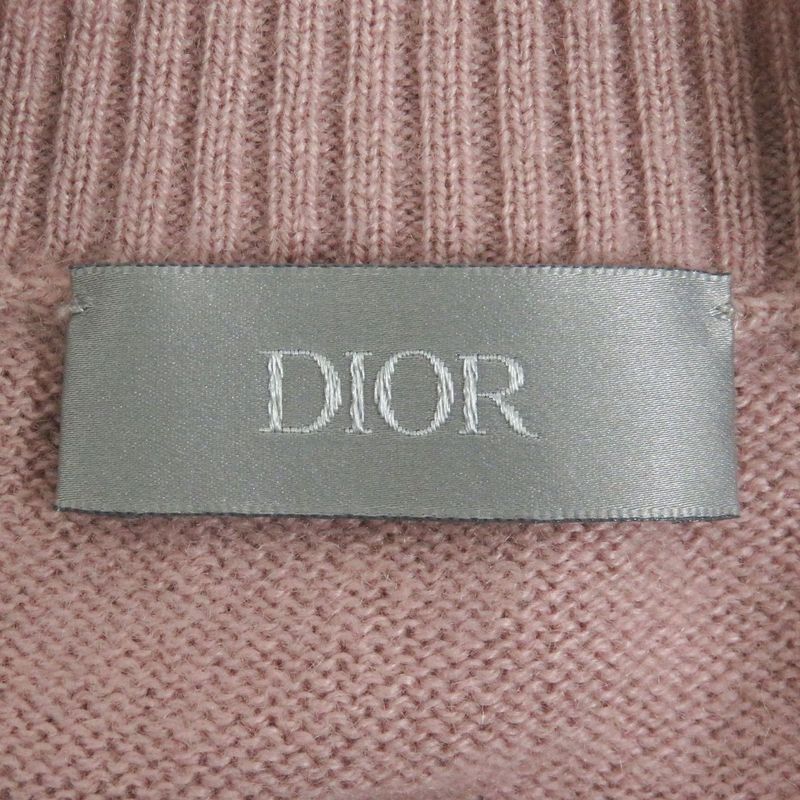 DIOR Homme Patch Embroidery 100% Cashmere Crewneck Long Sleeve Knit / Sweater