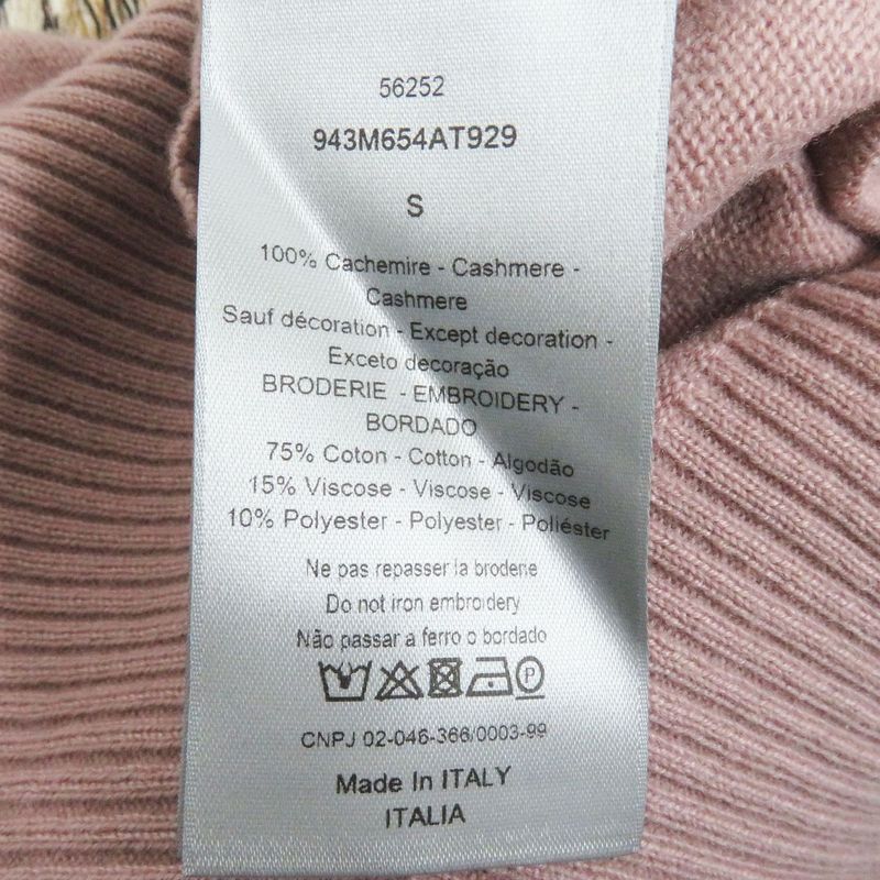 DIOR Homme Patch Embroidery 100% Cashmere Crewneck Long Sleeve Knit / Sweater