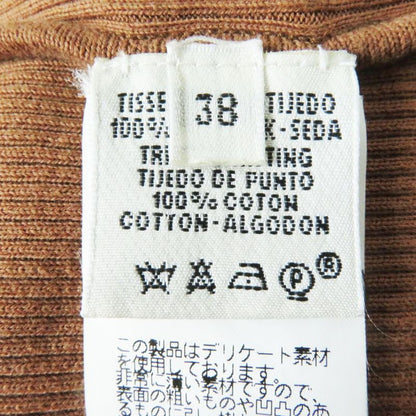 Hermes Women's 100% Silk Long-sleeved Cardigan With Brown And