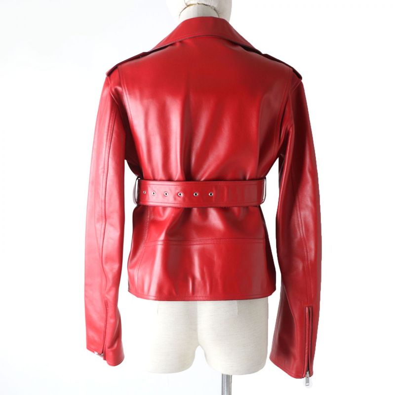 Celine 25t33 962A Phoebe Period Padded Leather Double Riders Jacket