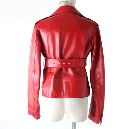 Celine 25t33 962A Phoebe Period Padded Leather Double Riders Jacket