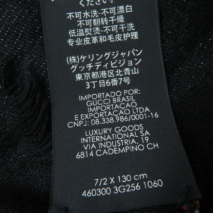 Gucci 460300 GG Patterned Minked Silk Blend Scarf/shawl/scarf Black