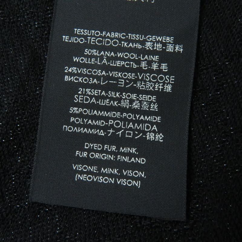 Gucci 460300 GG Patterned Minked Silk Blend Scarf/shawl/scarf Black